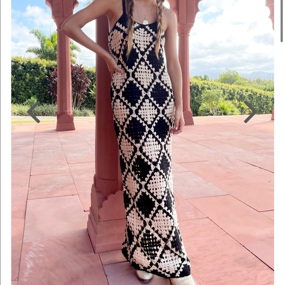 VRG GRL The Joni Crochet Maxi Dress